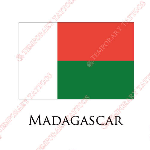 Madagascar flag Customize Temporary Tattoos Stickers NO.1920